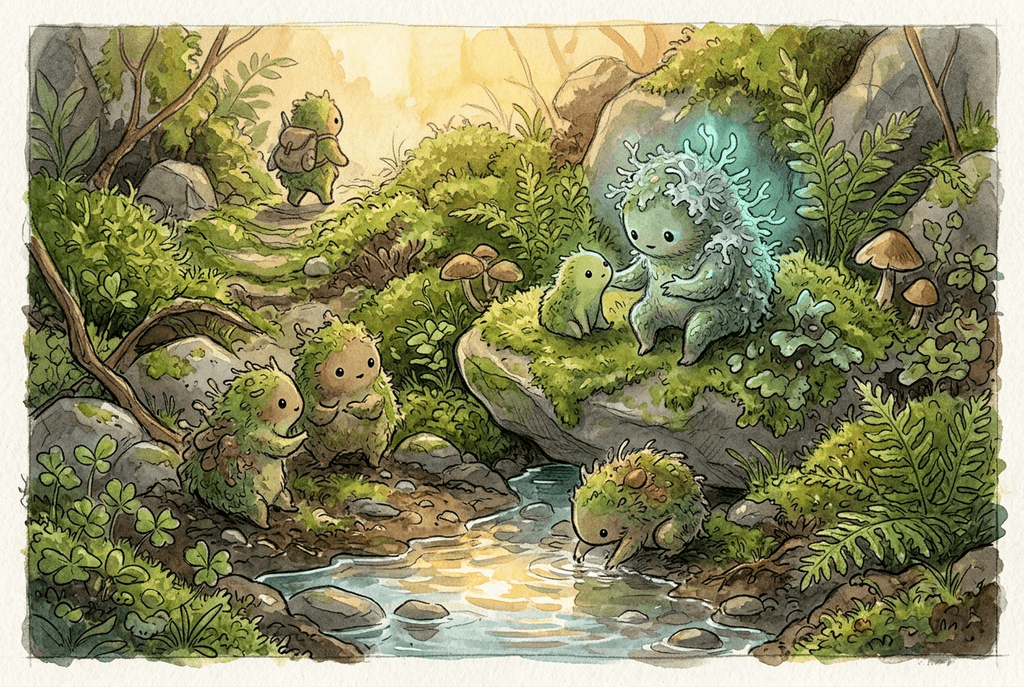 Mosslings in social interaction — early tribal dynamics forming