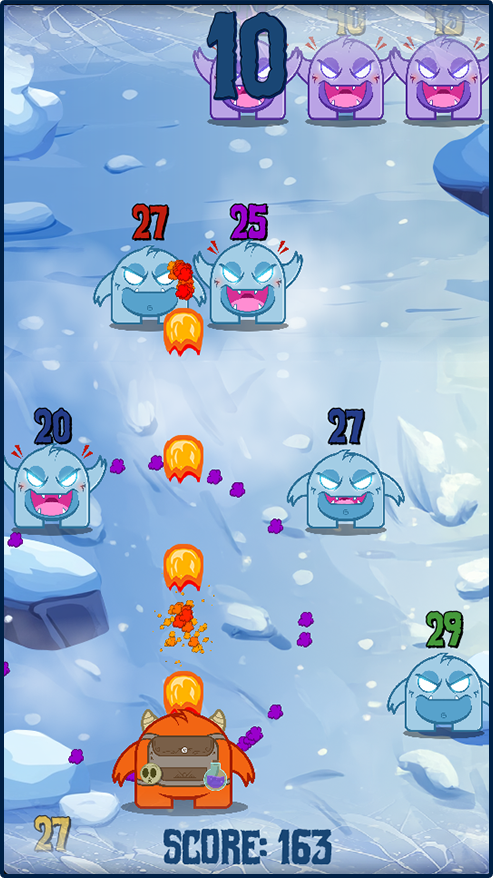Dual fire-and-frost abilities in chaotic combat.