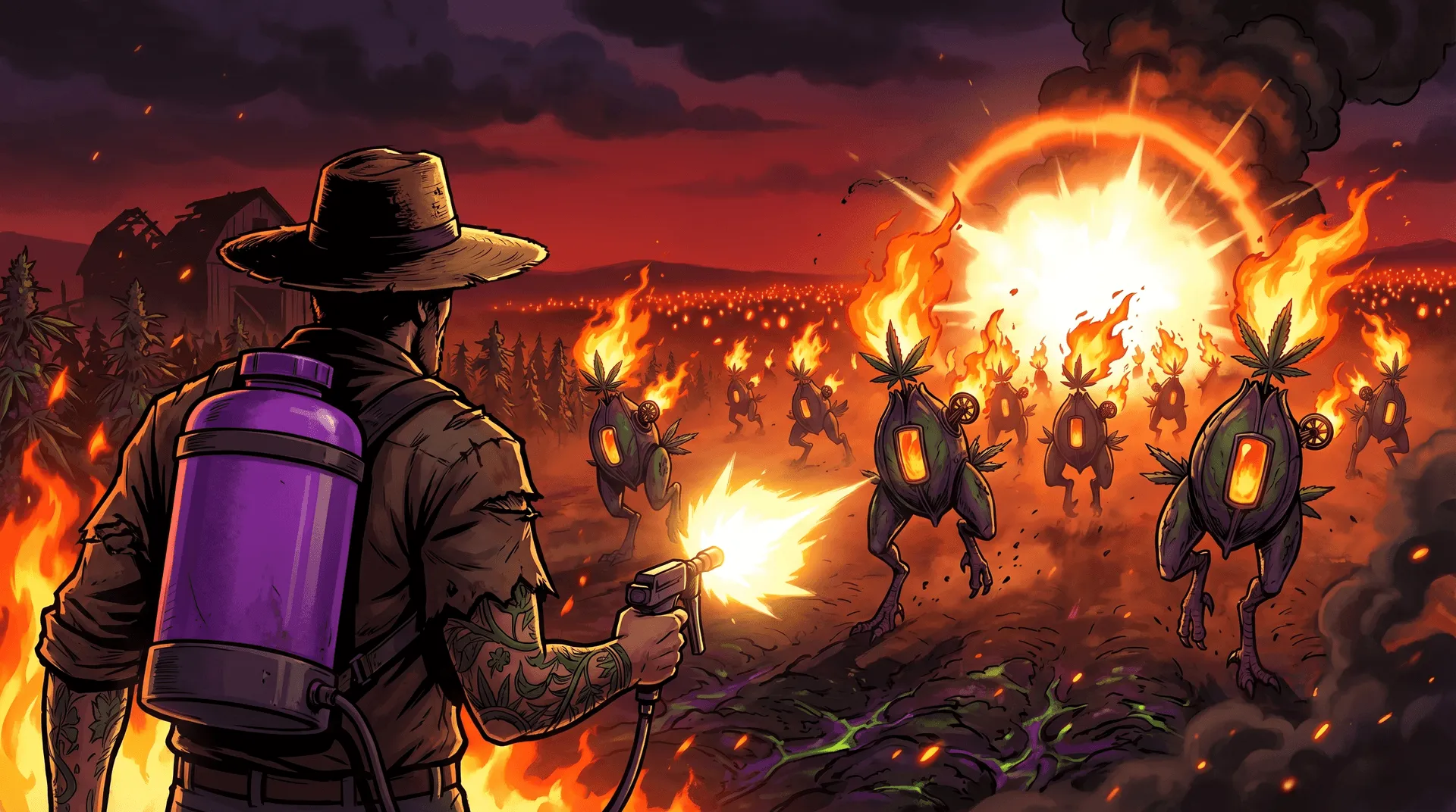 THC key art — pod horde shoulder perspective