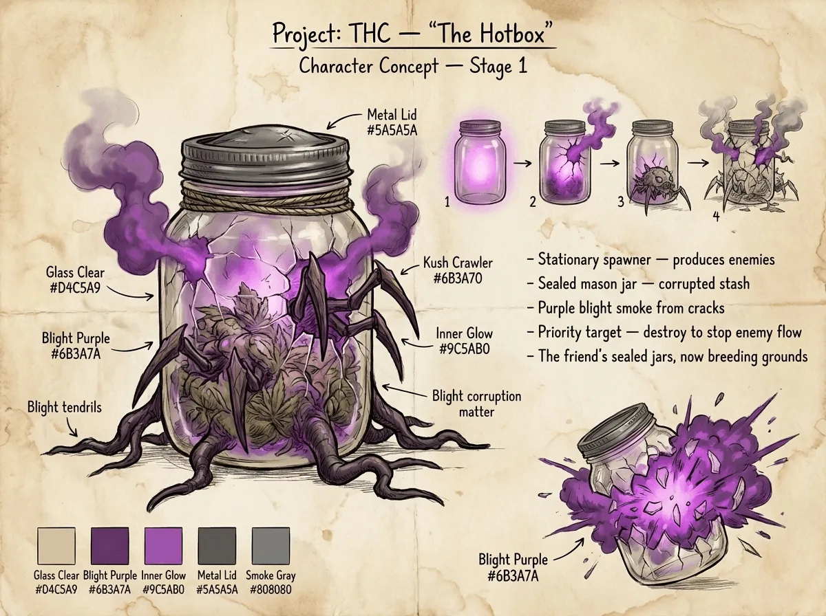 The Hotbox — character concept art sheet