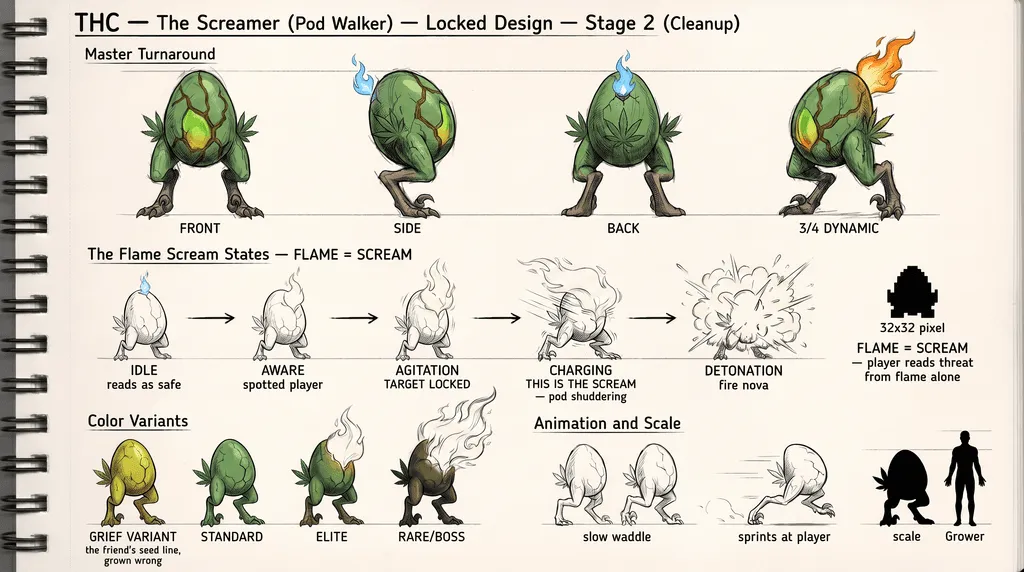 The Screamer Pod Walker — locked character design